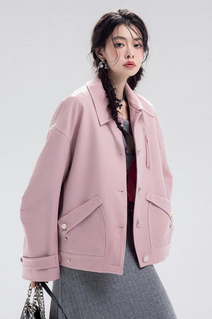 Elegant Rose Twill Jacket