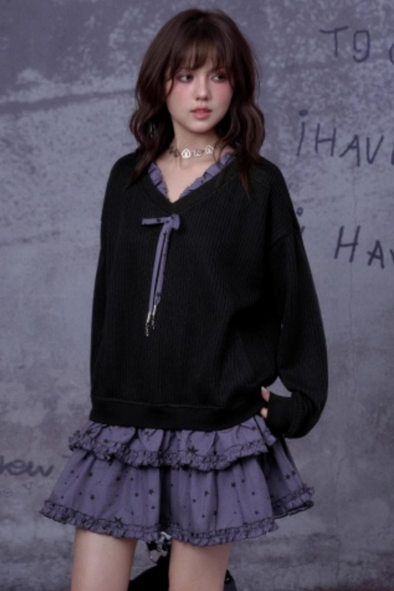 Little Witch Knitted Patchwork Dress