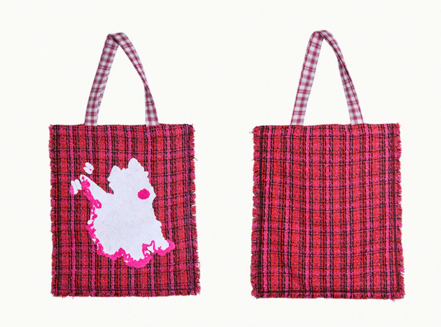 Highland Pup Plaid Tote Bag