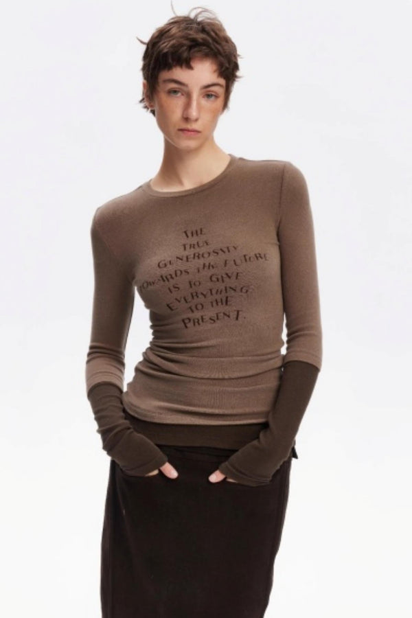 Layered Letter Print T-Shirt