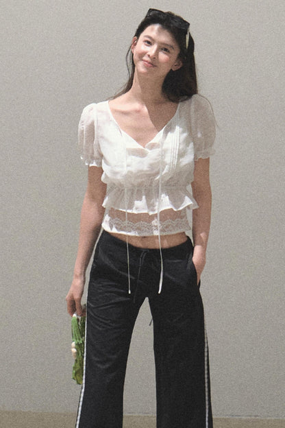 Bubble Sleeve Smock Shirt