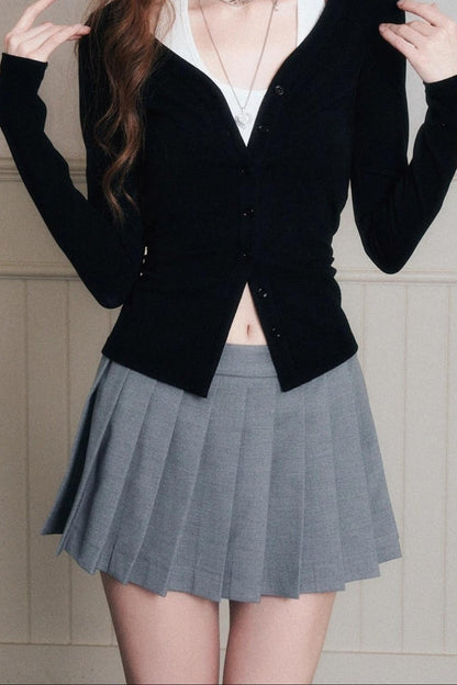 Timeless Grey A-Line Skirt