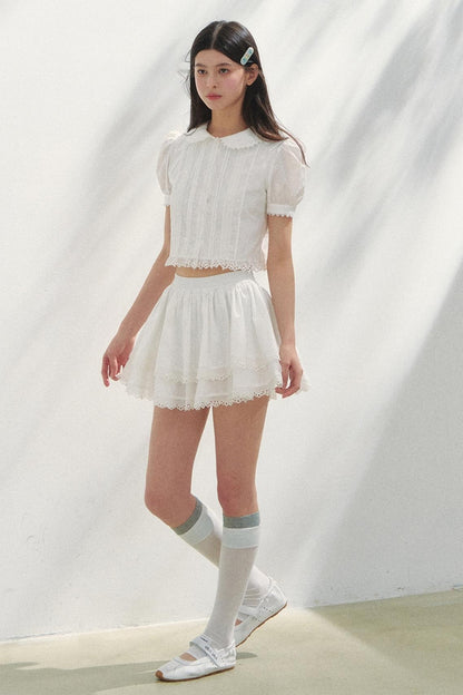 Minty Checks Skirt Shirt Set-Up