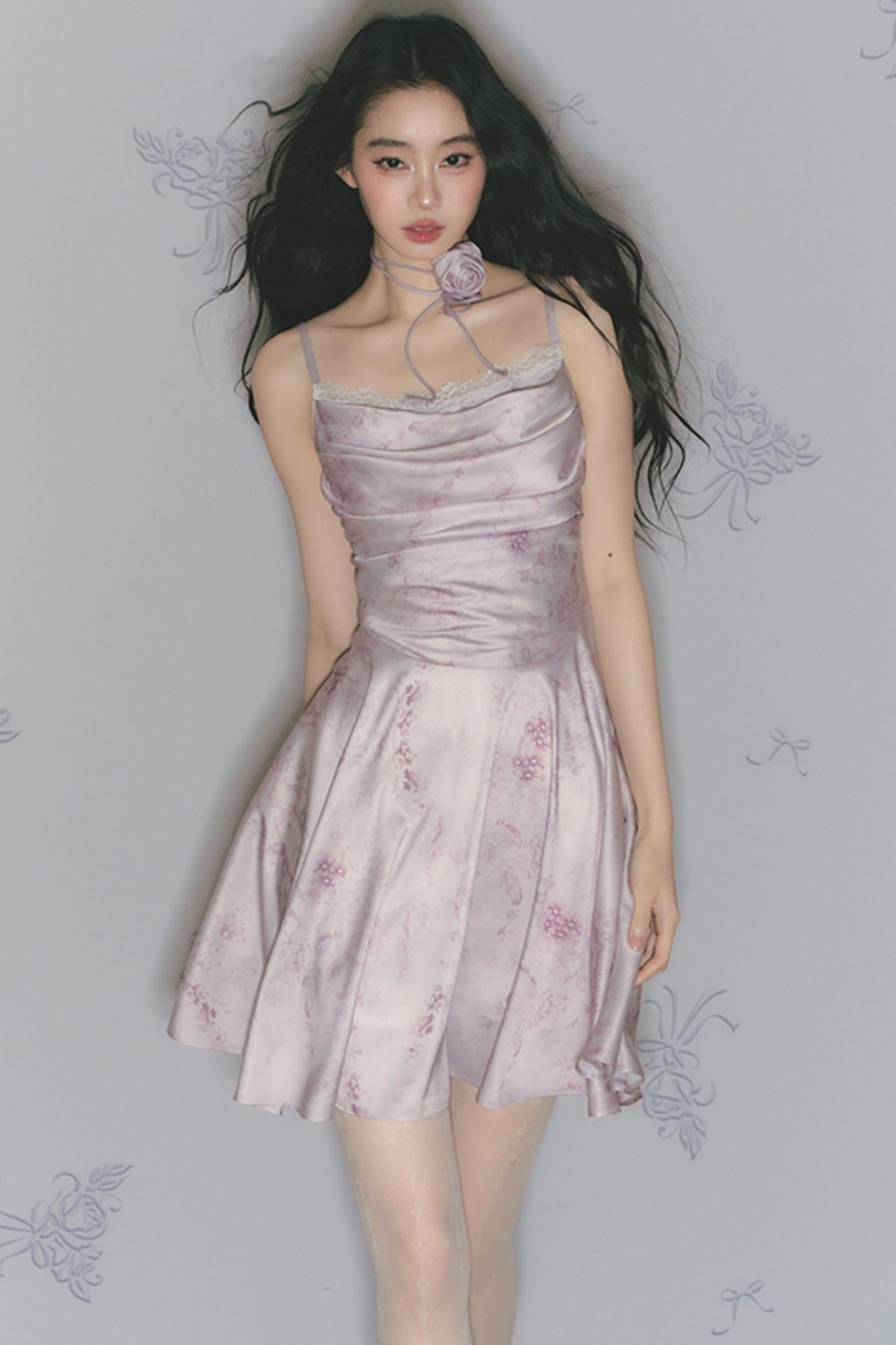 Elegant Purple Pleated Dress