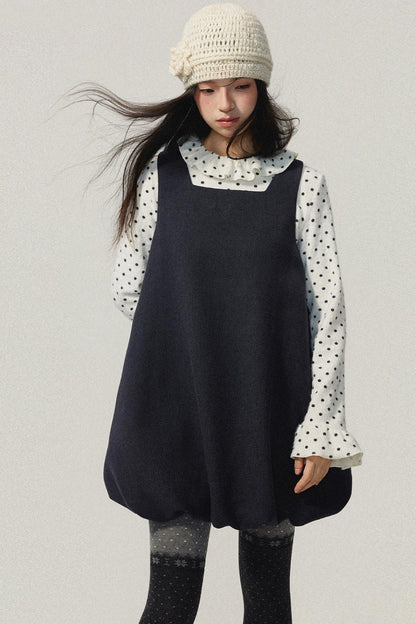 Grey Bubble Hem Sleeveless Dress