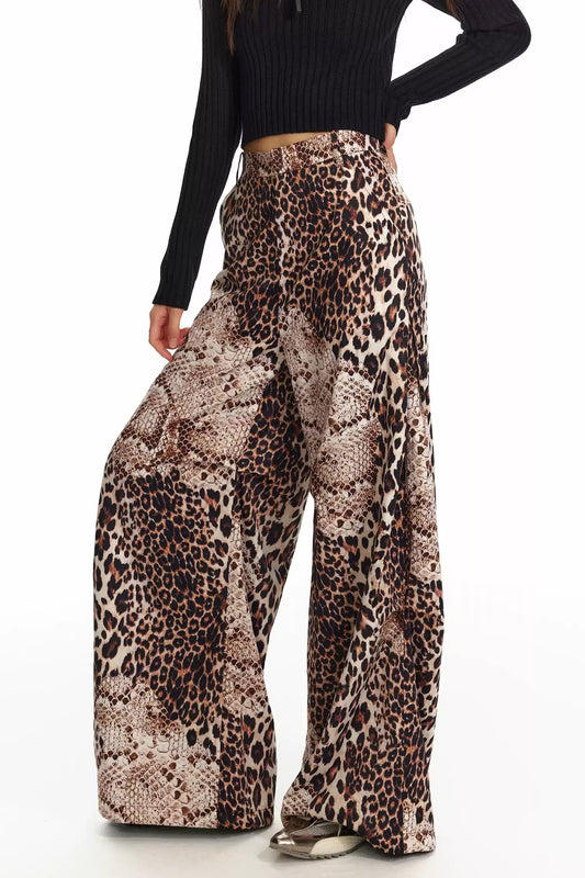 Leopard Storm High-Waist Parachute Pants