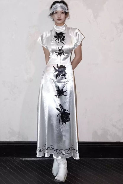 Seidenfluss Qipao Kleid 