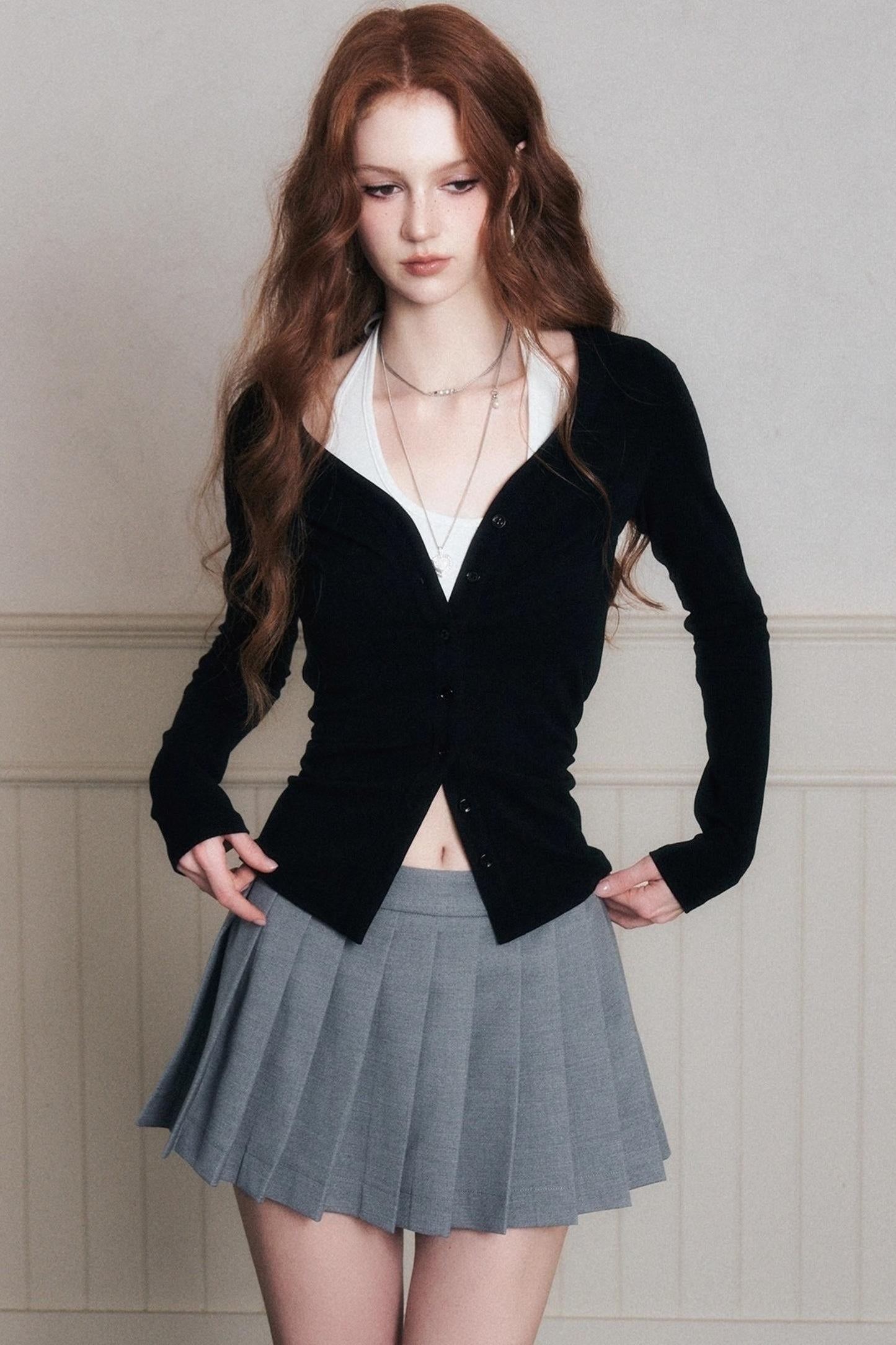 Timeless Grey A-Line Skirt