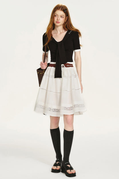 Embroidered Navy Knit Sweater