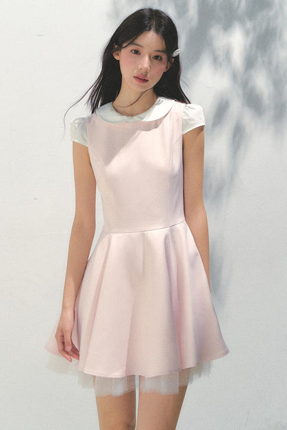 Blue Mesh Poncho Dress