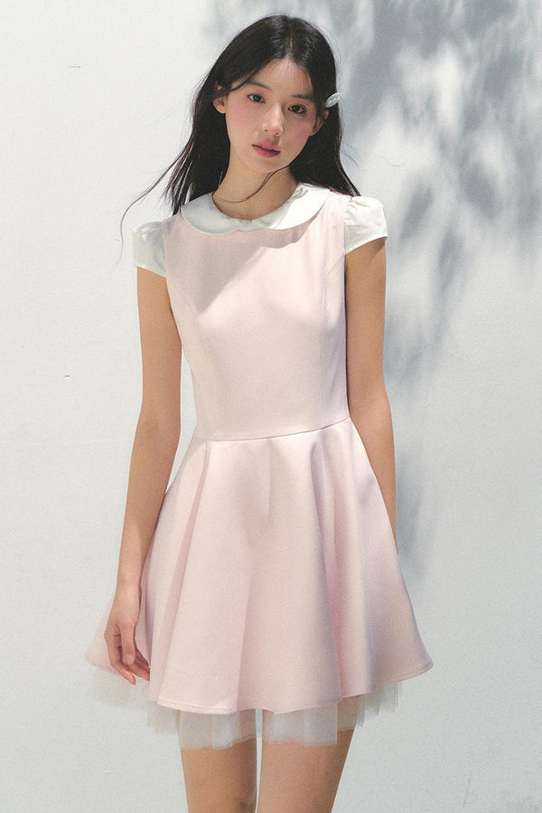 Blue Mesh Poncho Dress