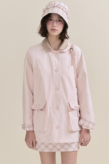 Pink Reversible Trench Jacket