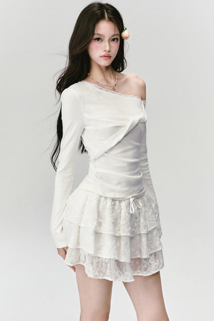 White Trace Lace Shirt