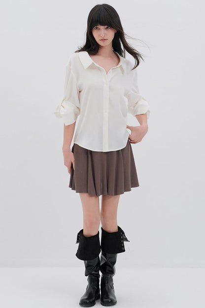 Korean Pleated Midi Skirt