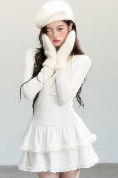 Ballet V-Neck Knit Dress