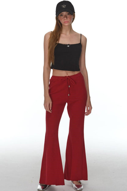 Pink Stretchy Casual Pants