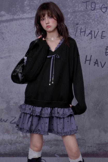 Little Witch Knitted Patchwork Dress