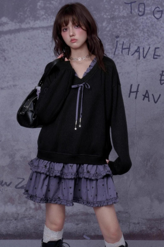 Little Witch Knitted Patchwork Dress