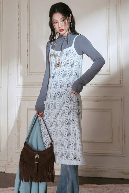 Layering Gray and Blue Sundress Set