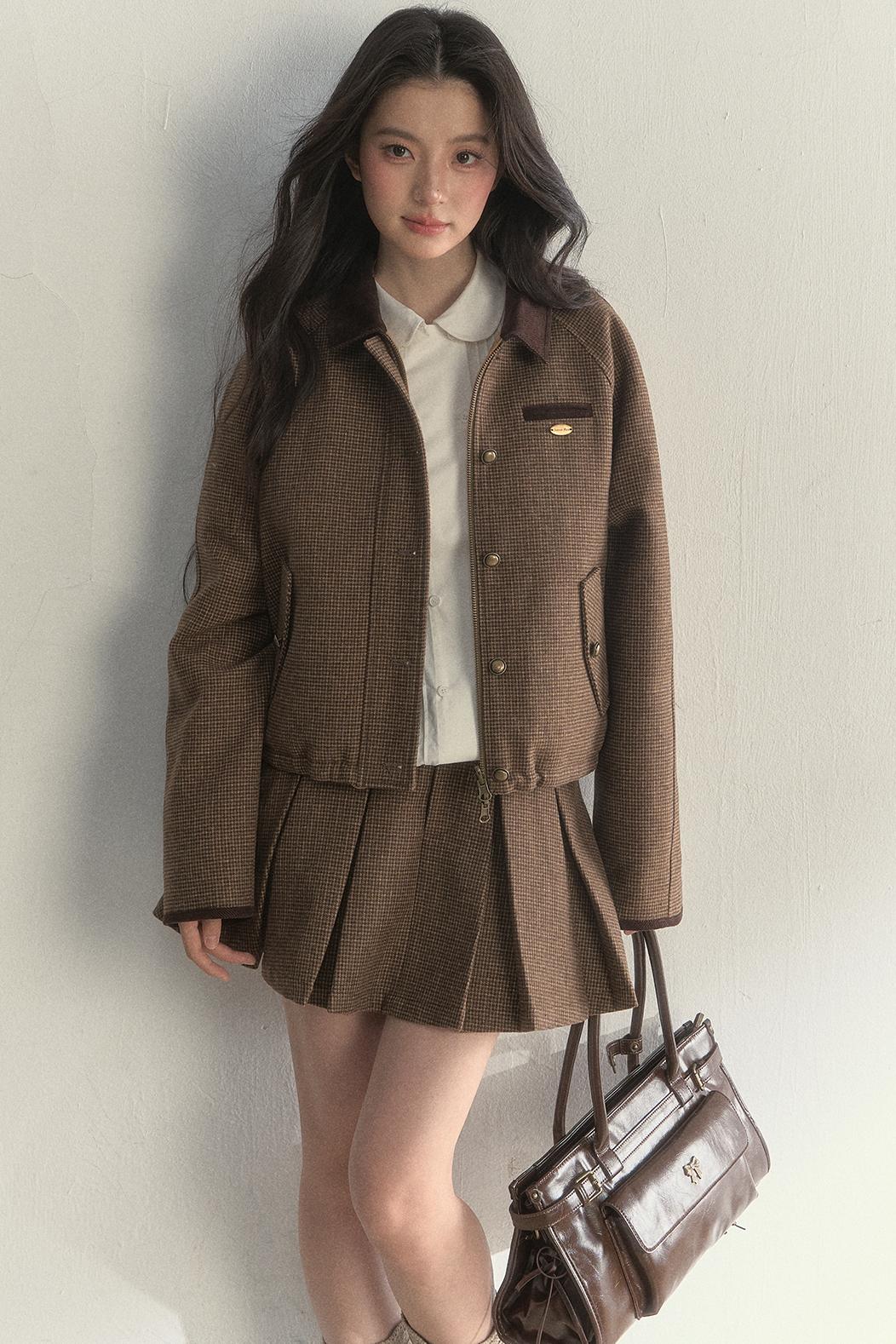 Vintage Houndstooth Reversible Jacket Set-Up