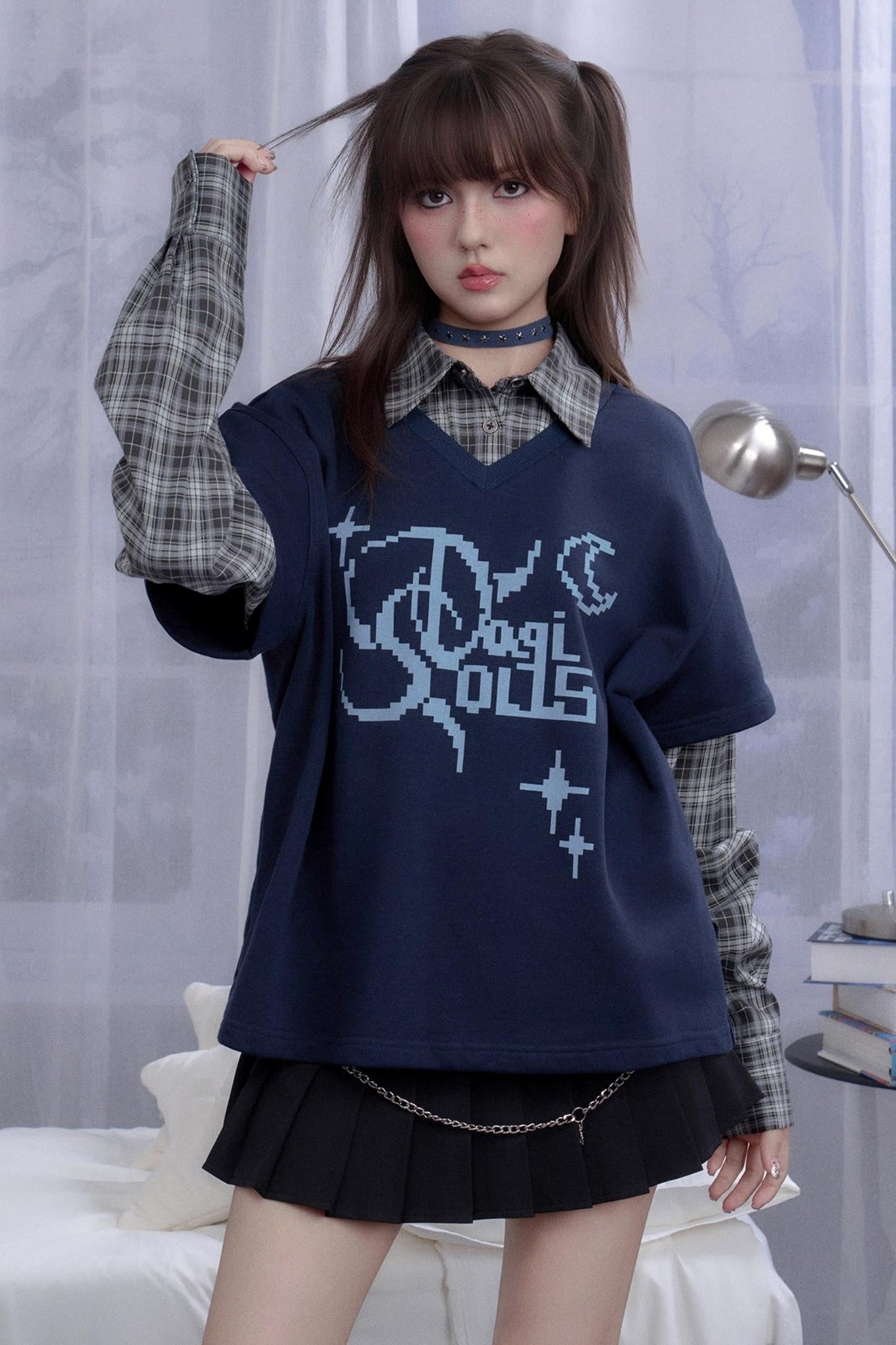 Navy Blue Fighting Spirit Top