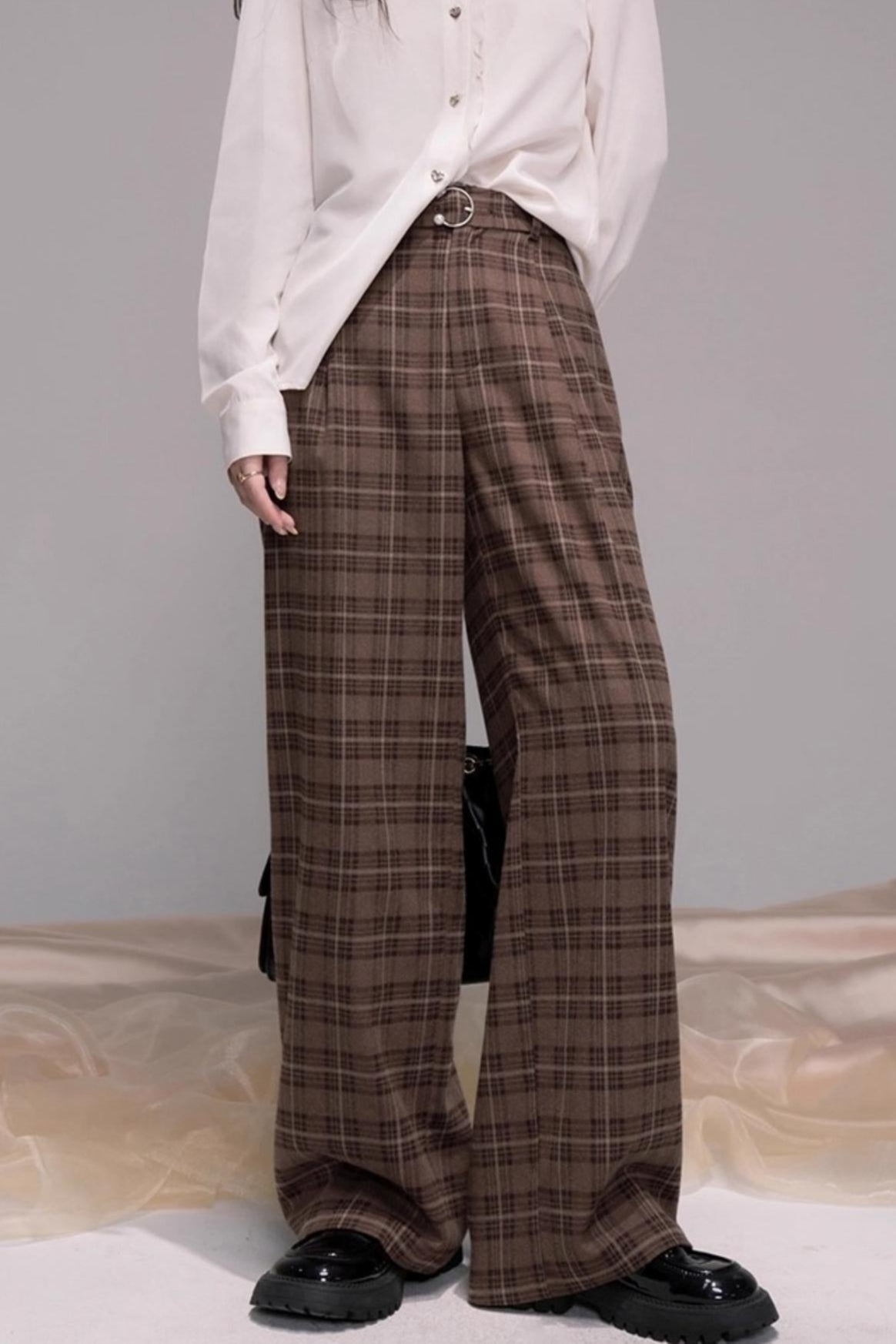 Mocha Brown Wide-leg Slacks