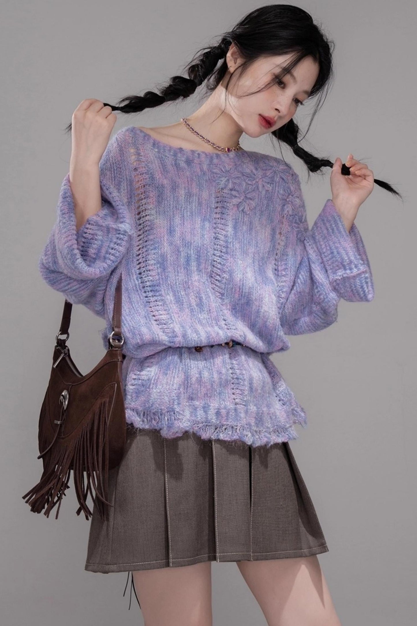 Mist Floral Wool Pullover Top