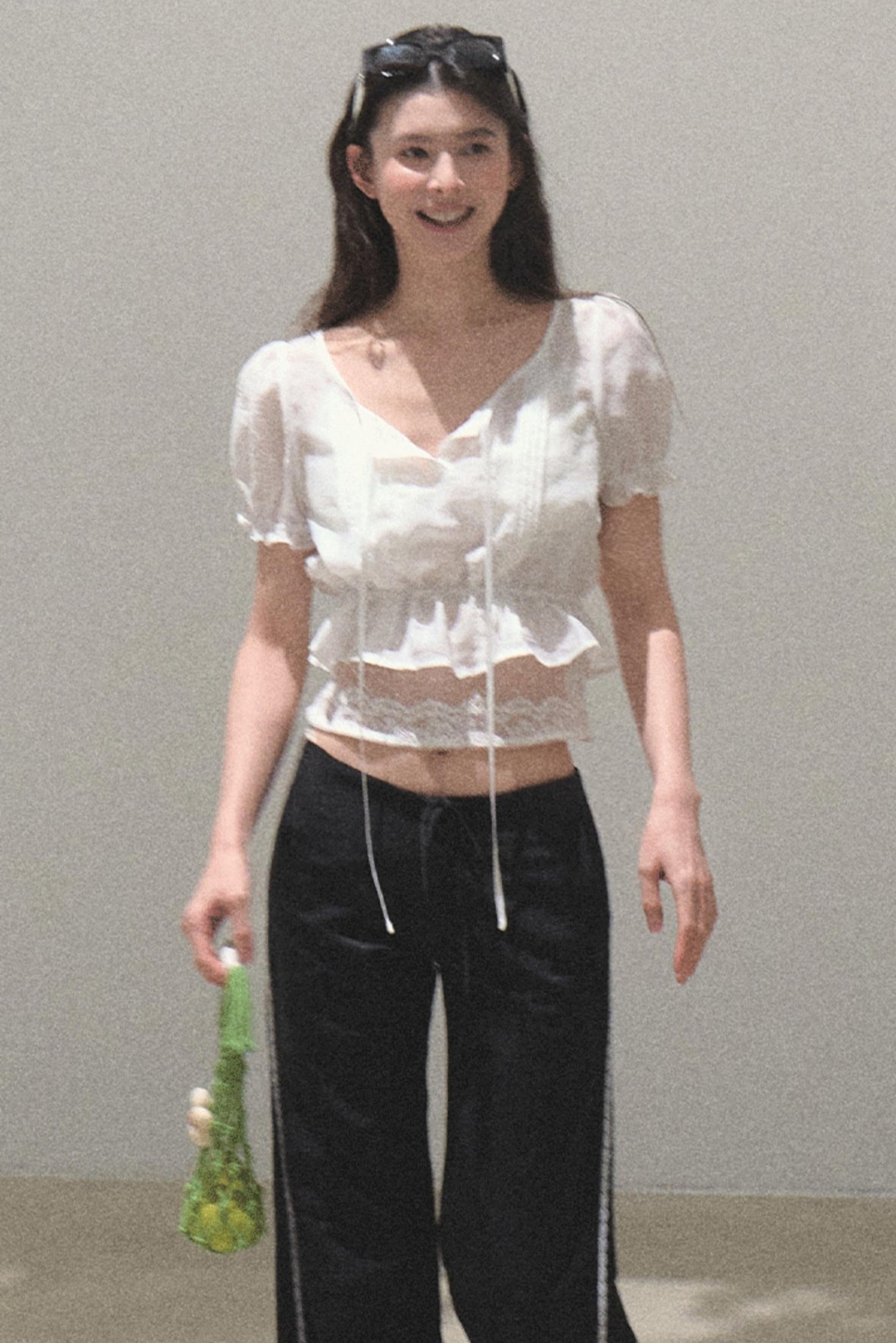 Bubble Sleeve Smock Shirt