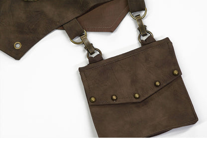 Leather Patchwork Fur Skirt  Belt