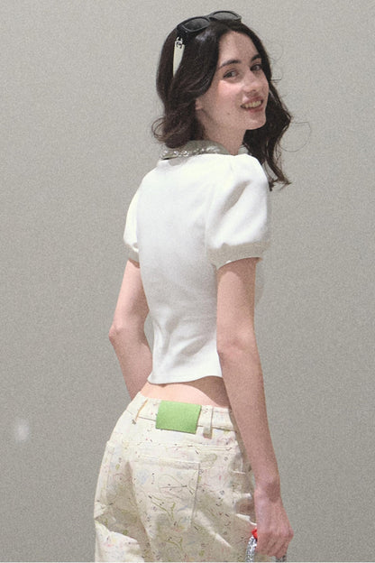 Sunset Diamond Polo Top