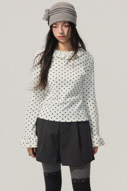 Gray Wool A-Line Suit Shorts