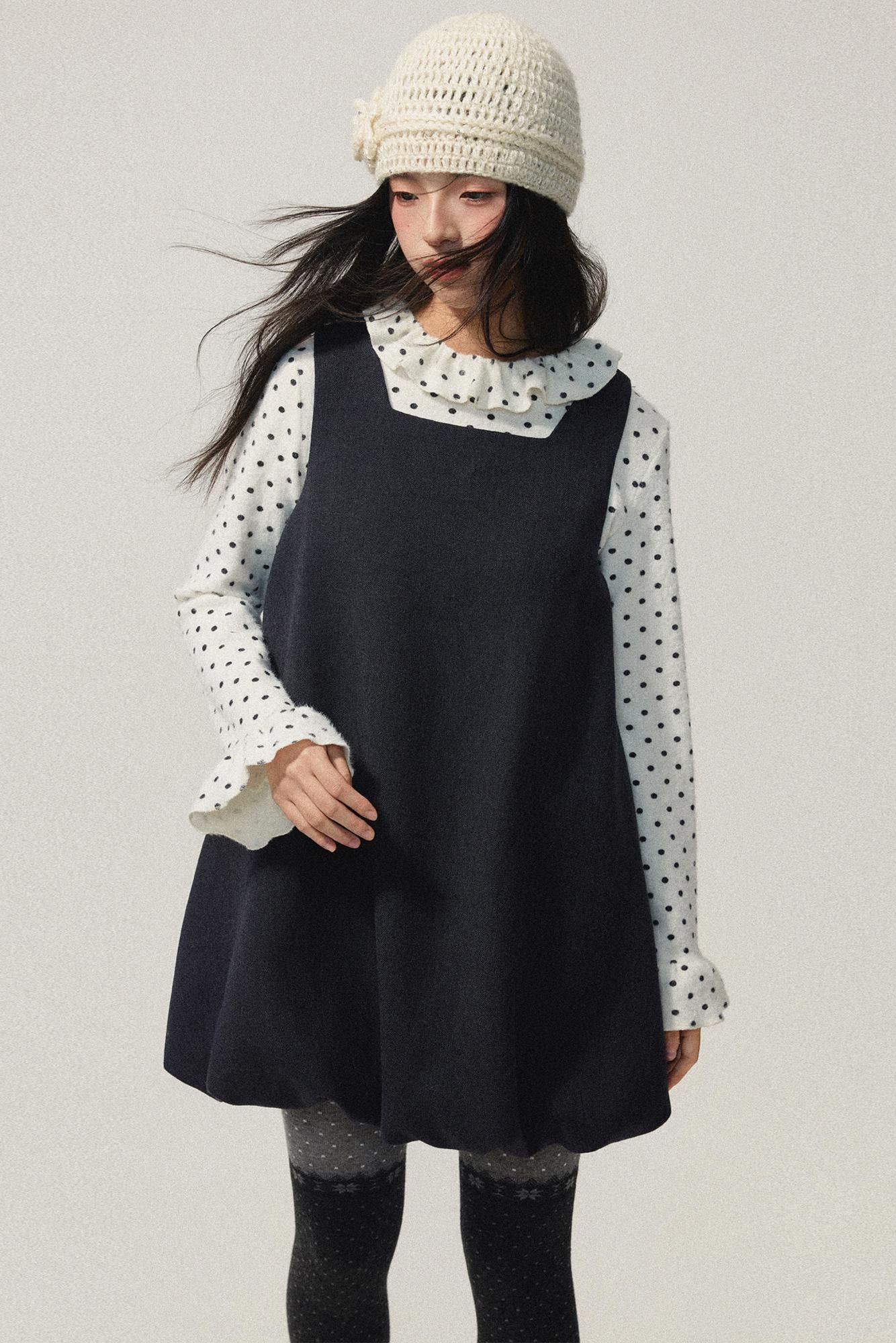 Grey Bubble Hem Sleeveless Dress