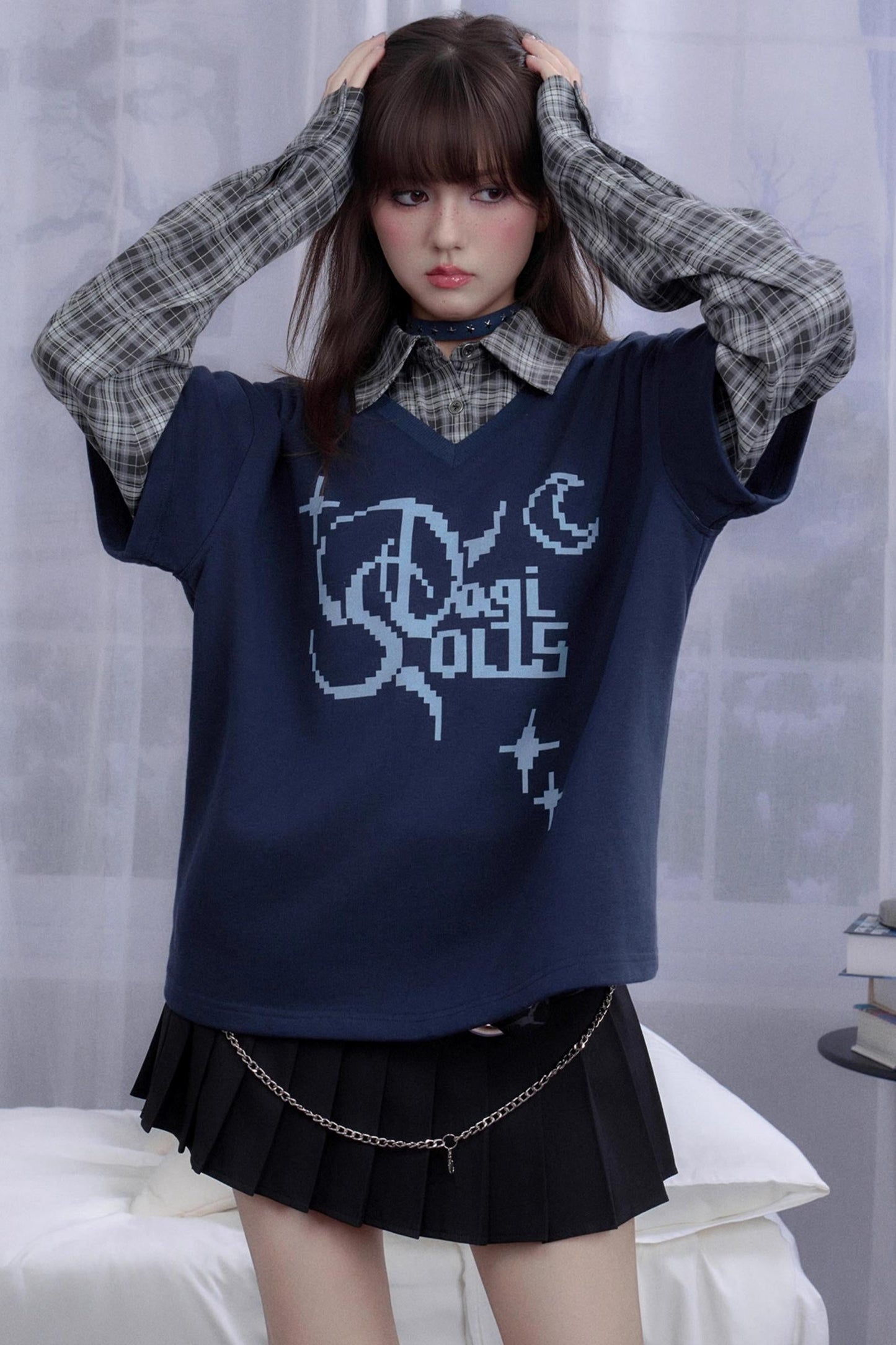 Navy Blue Fighting Spirit Top