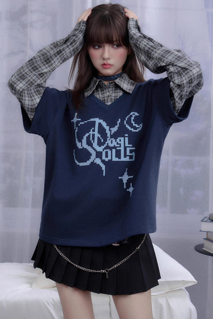 Navy Blue Fighting Spirit Top