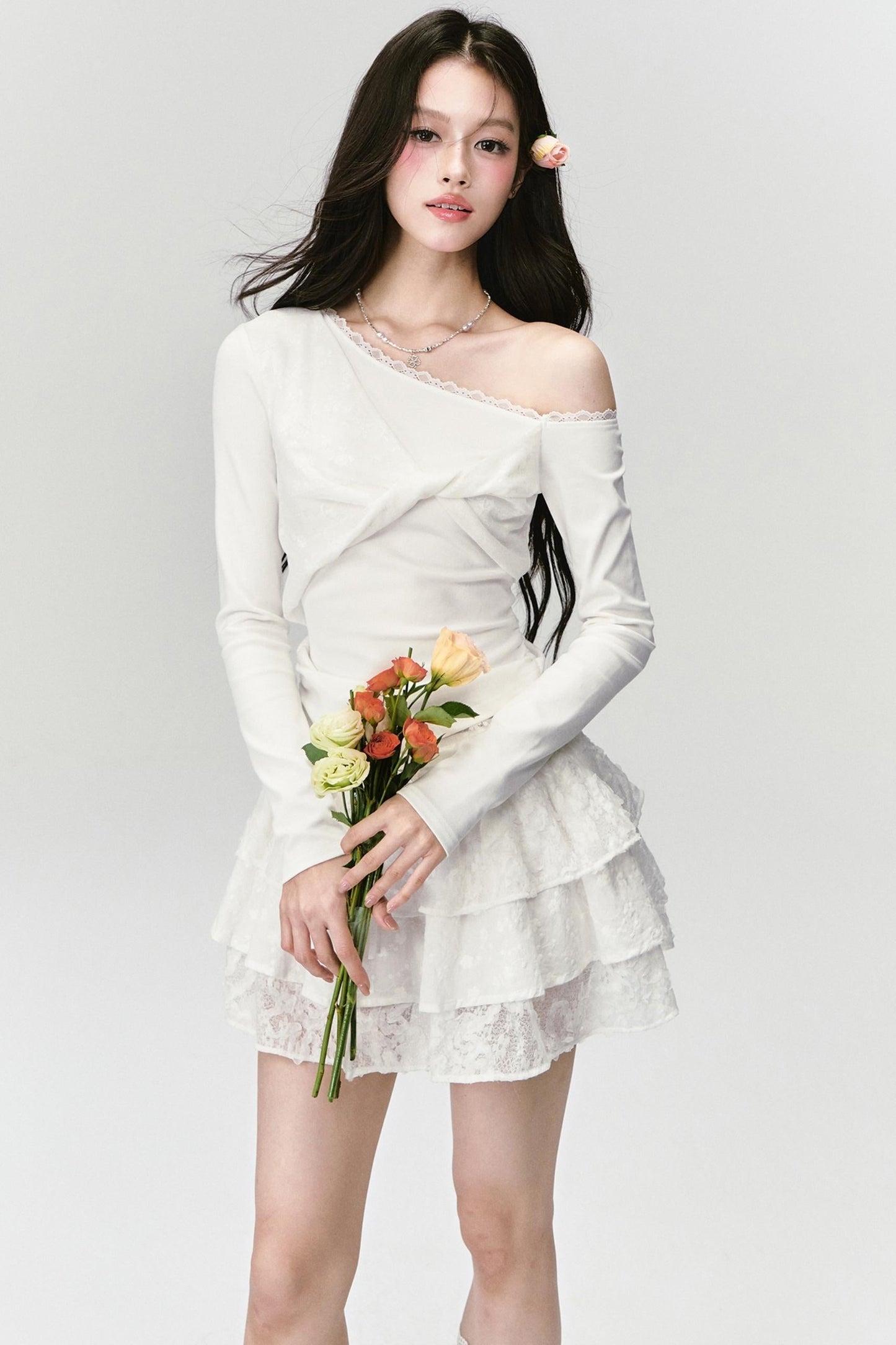 White Trace Lace Shirt