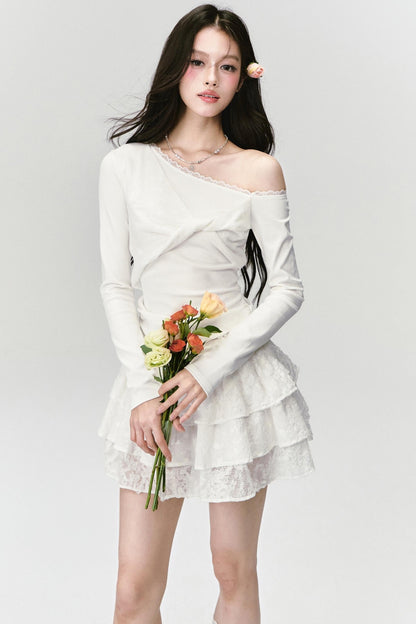 White Trace Lace Shirt