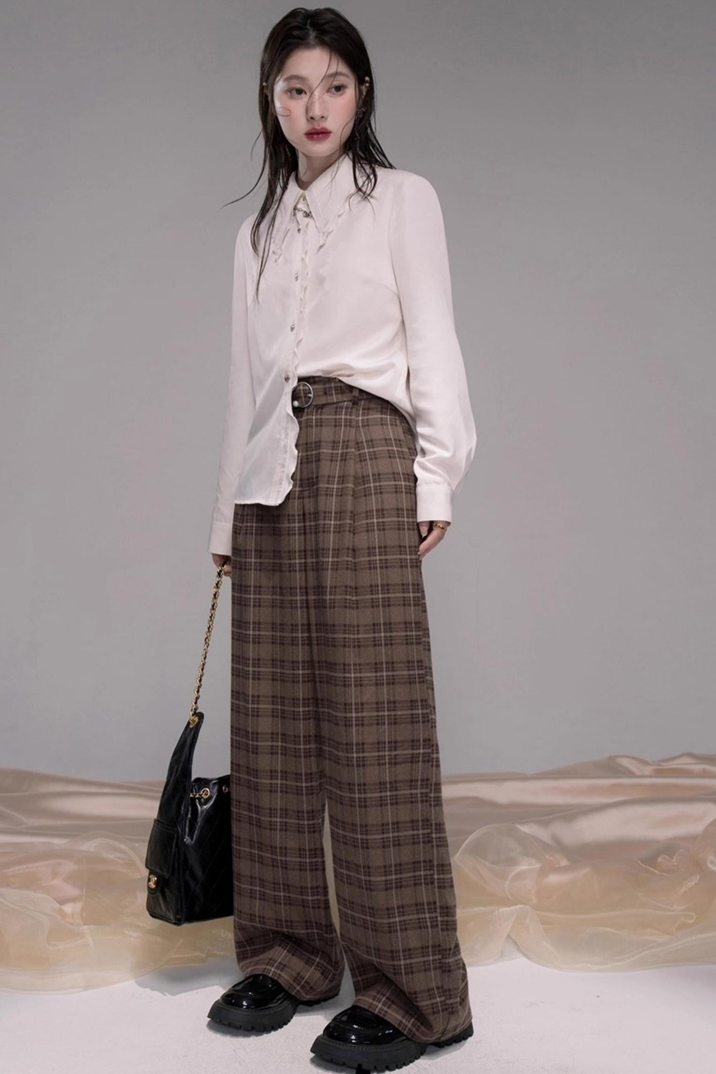 Mocha Brown Wide-leg Slacks