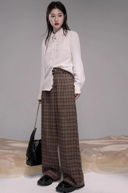 Mocha Brown Wide-leg Slacks