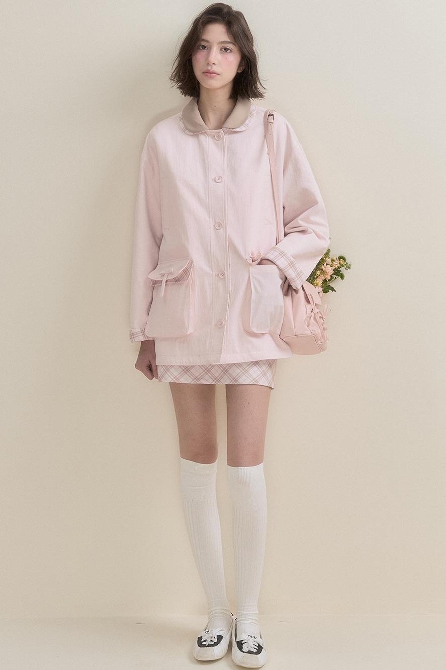 Pink Reversible Trench Jacket