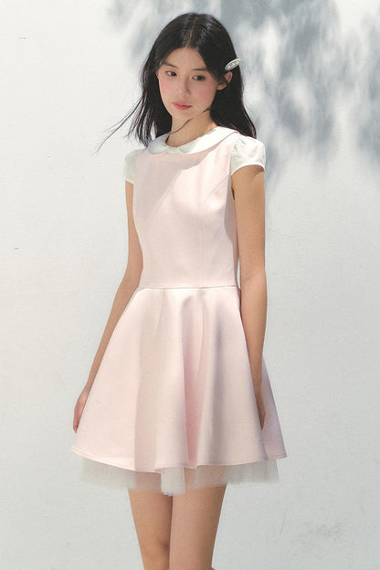 Blue Mesh Poncho Dress