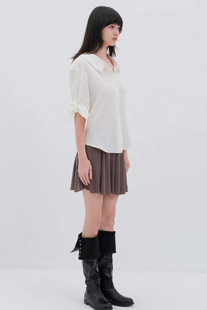 Korean Pleated Midi Skirt