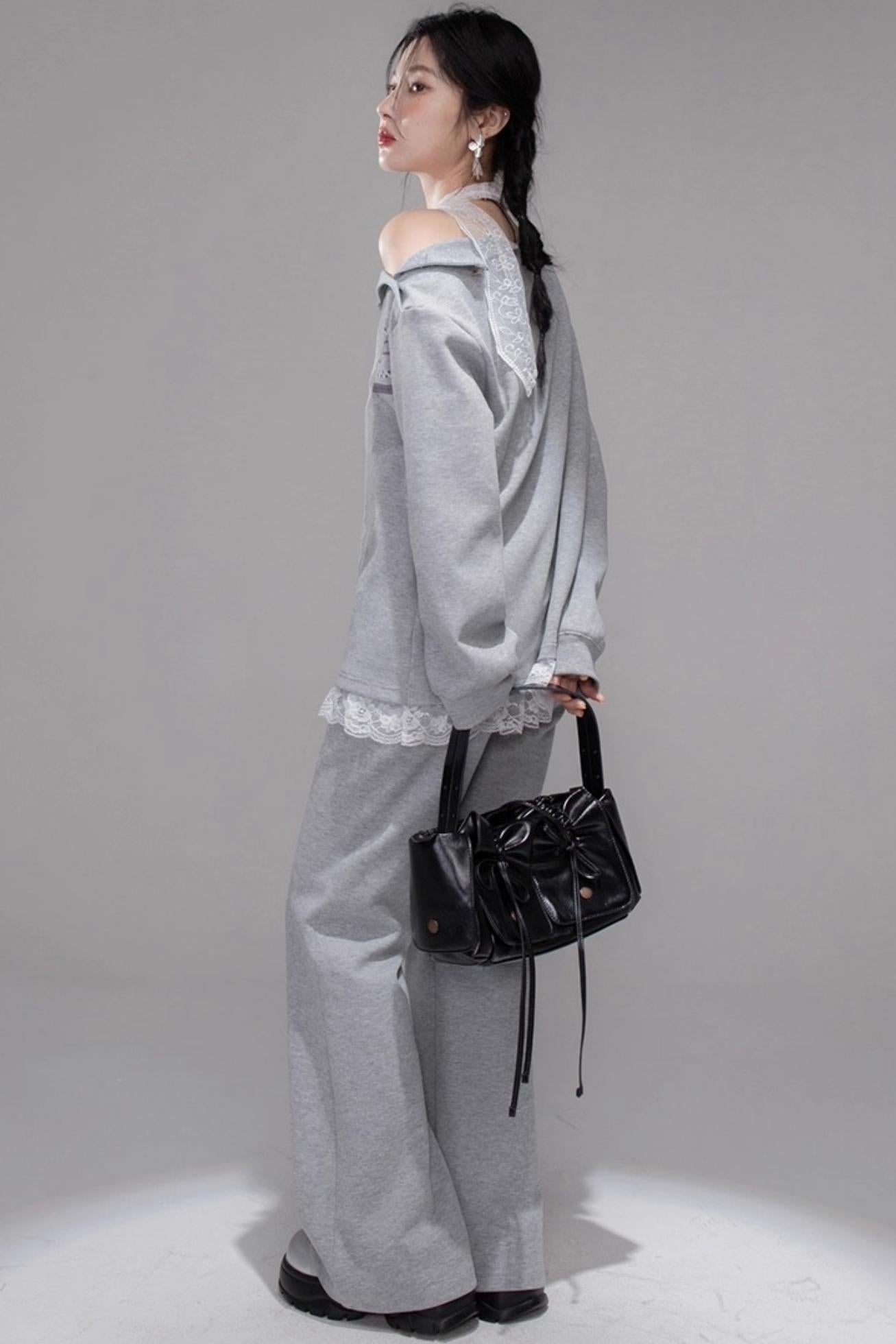 Purple Printed Top & Pants Set