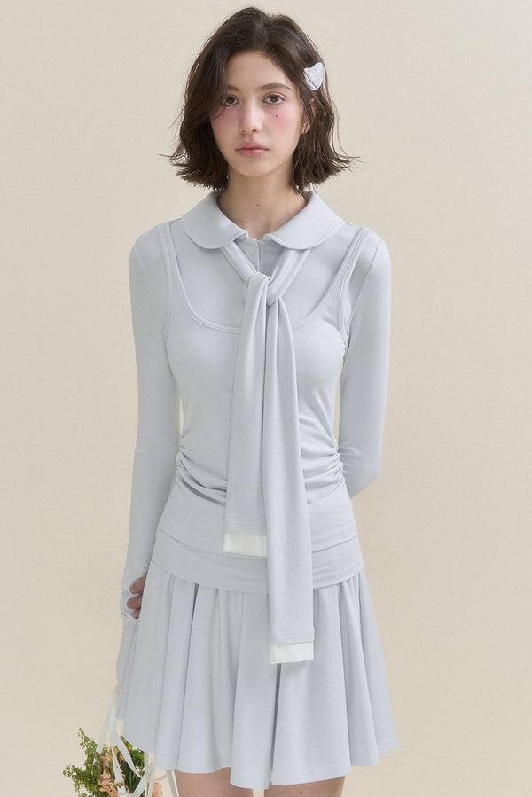 Elegant Doll Collar Knitted Set-Up