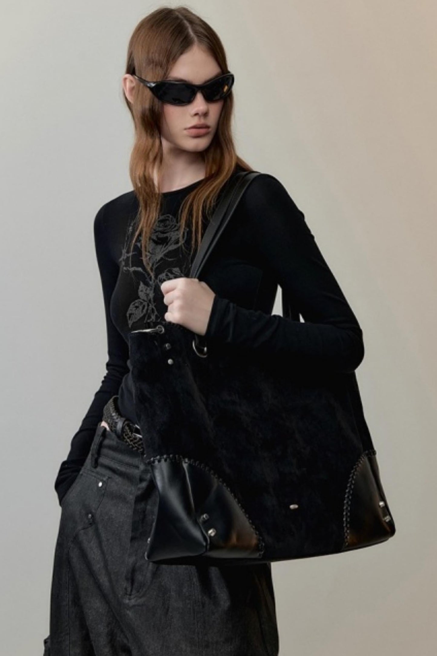 Hand-Painted Rose Knit Top