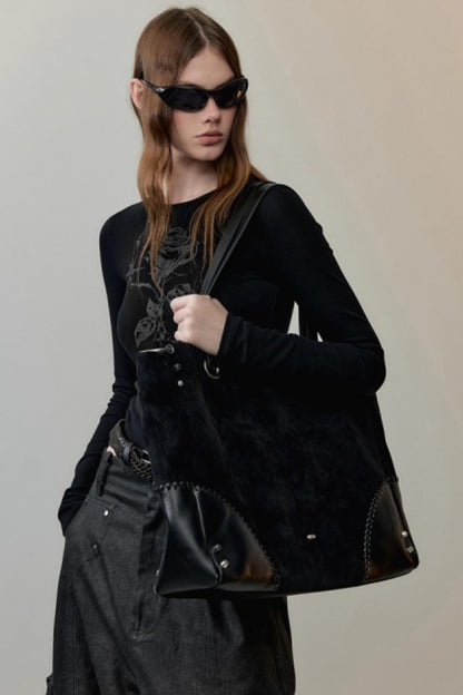 Hand-Painted Rose Knit Top