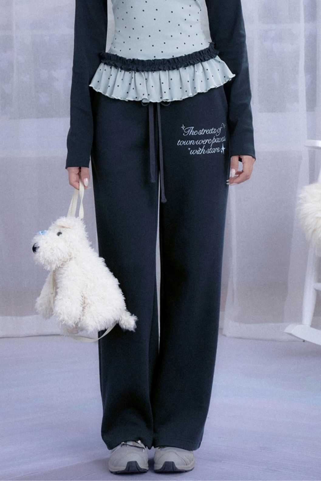 Star Printed Fake Two Piece Top Set-Up