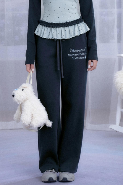 Star Printed Fake Two Piece Top Set-Up