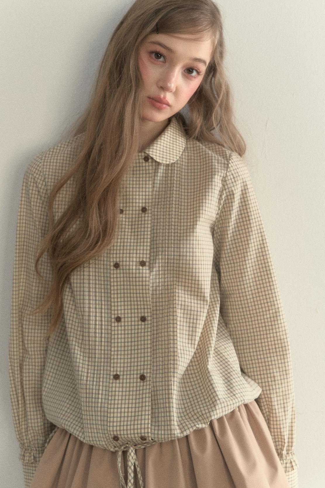 Vintage White Plaid Long Sleeve Inner Shirt