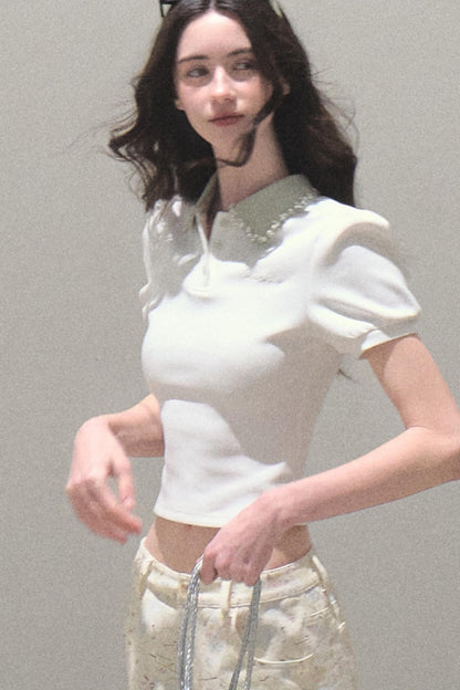 Sunset Diamond Polo Top