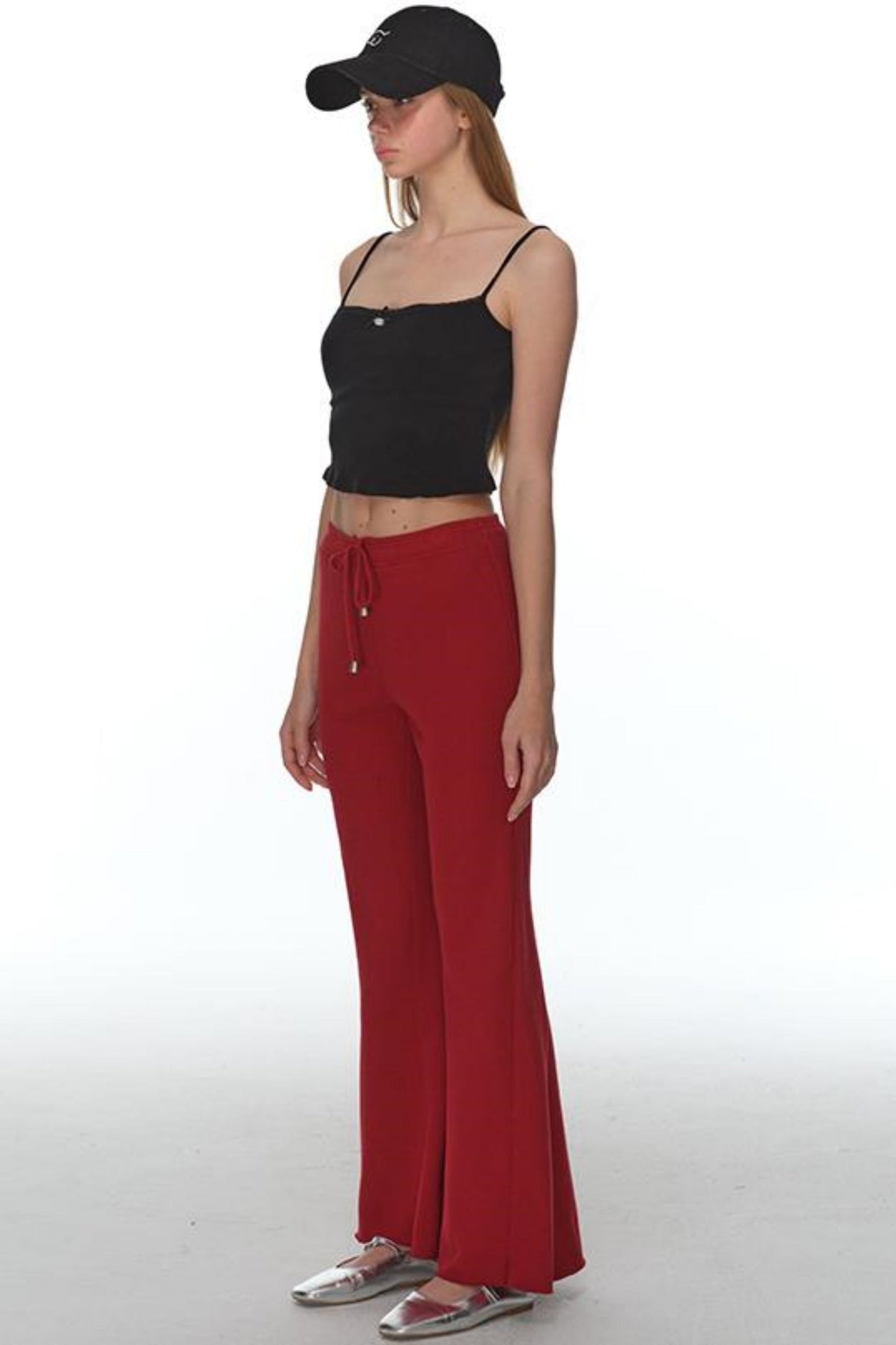 Pink Stretchy Casual Pants